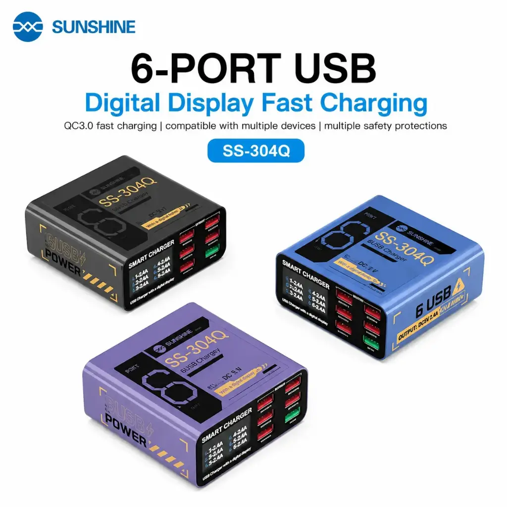 تيستر شاحن SUNSHINE SS304Q 6PORT  