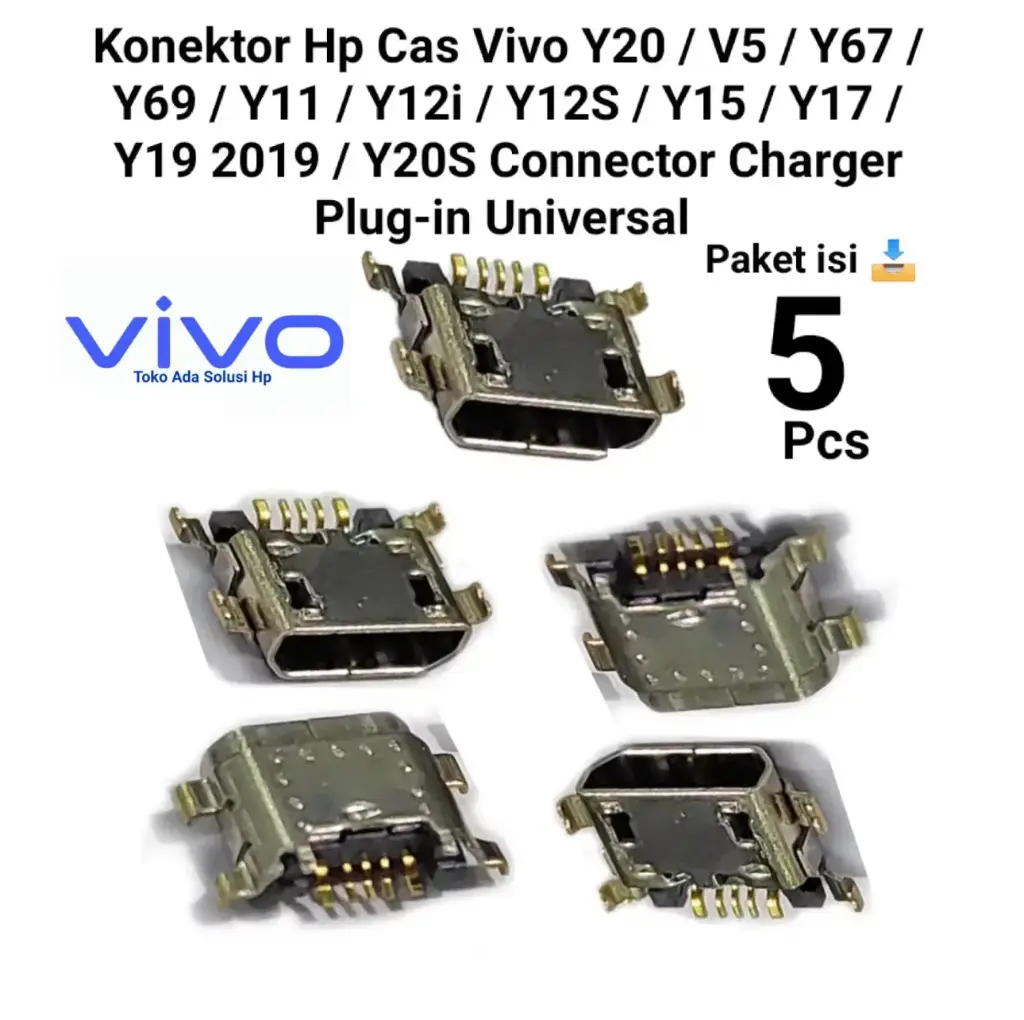 سوكت VIVO 5PIN Y97/Y93/Y1S/Xplay6/V5/Y67 Y69/Y71/Y75 Y79/Y81S/Y83/Y85/Y91/Y93/Y97/X21S/S1