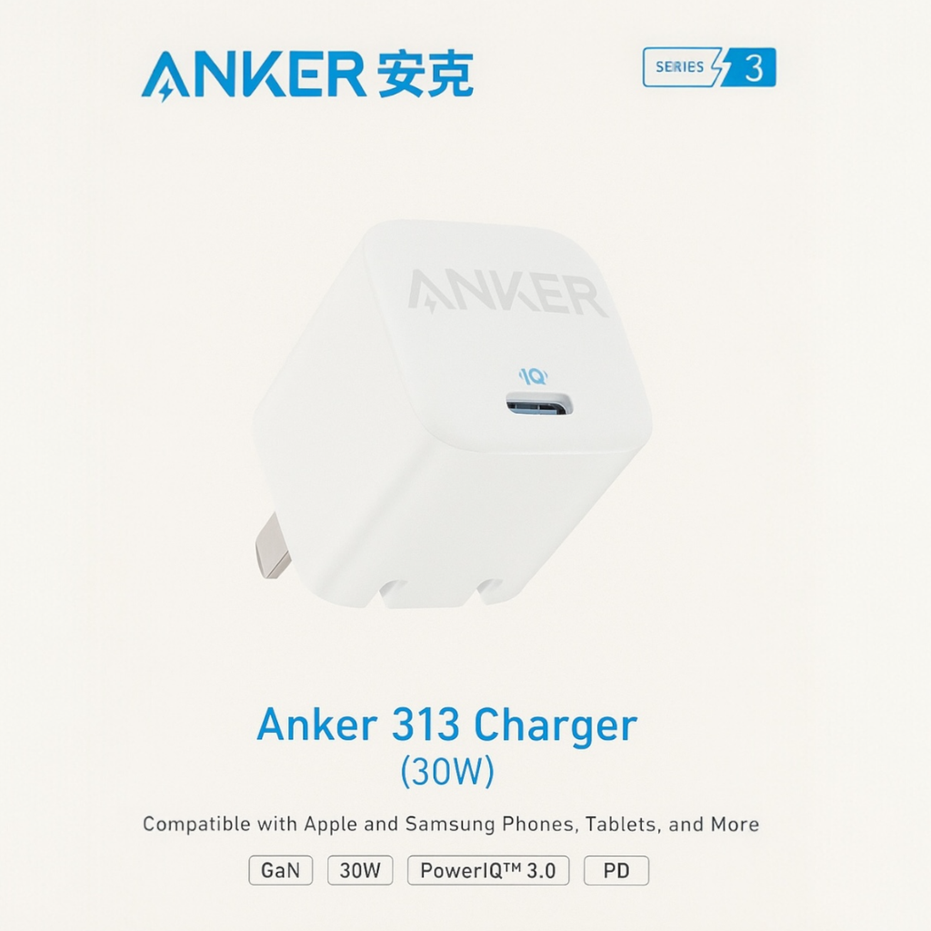 شاحن انكر ابيض A2639P21 30W MODEL 313