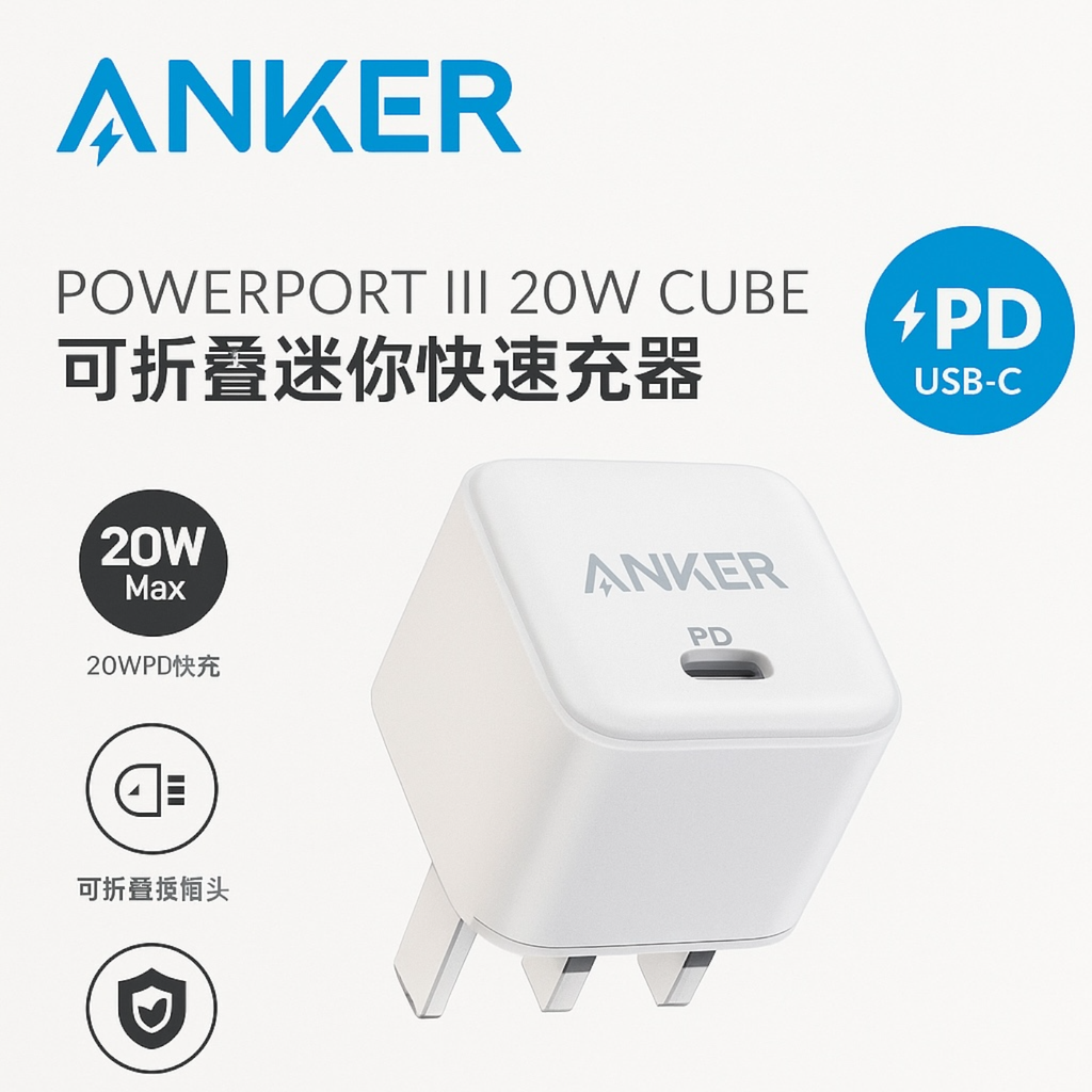شاحن انكر ابيض A2149P21 20W MODEL CUBE