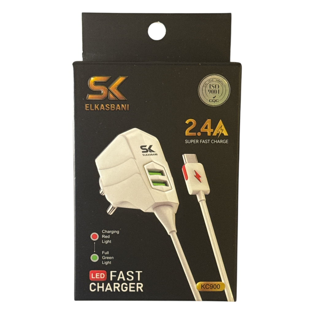  شاحن دوار تايب سي KC900 2USB 2.4 TYPE/C 