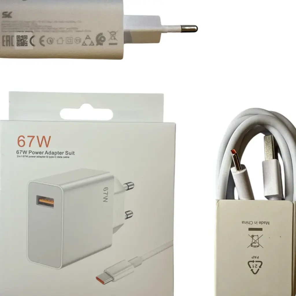 شاحن باكت بضمان 67W MI USB TO C 2IN1 SK