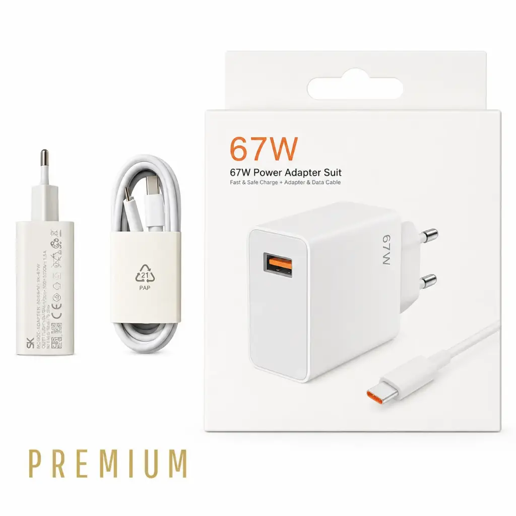 شاحن باكت بضمان 67W MI USB TO C 2IN1 SK