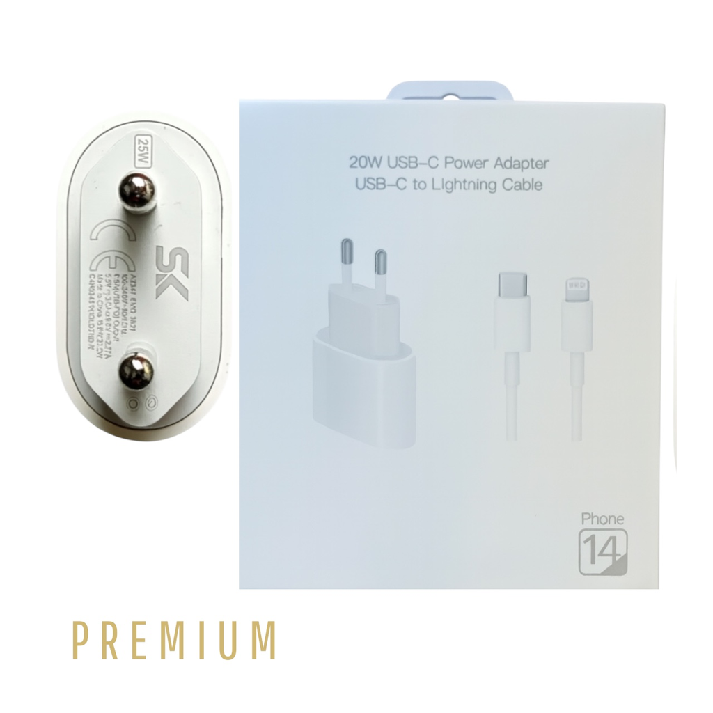 شاحن ثنائي باكت بضمان  20W IPHONE 2PIN C TO LIGHTING SK