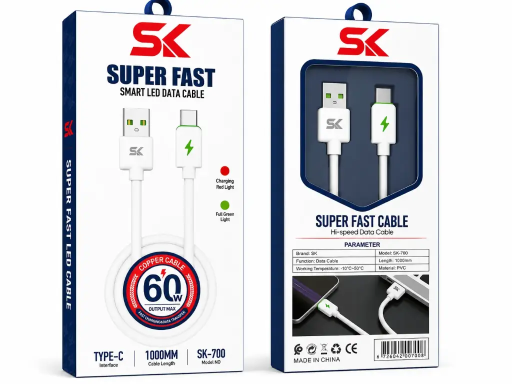 كابل بيانات مضيء USB/TC SK700 1M   