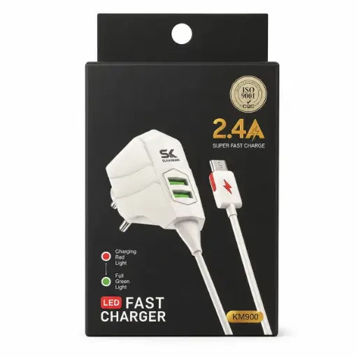 شاحن دوار ميكرو  KM900 2USB 2.4A V8