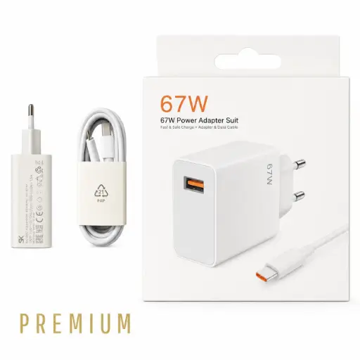 شاحن باكت بضمان 67W MI USB TO C 2IN1 SK
