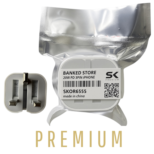 شاحن ثلاثي فقط كيس بضمان 20 w IPHONE 3PIN  SK