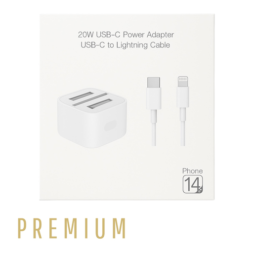 شاحن ثلاثي مع الكابل باكت بضمان  20W IPHONE 3PIN C TO LIGHTING SK