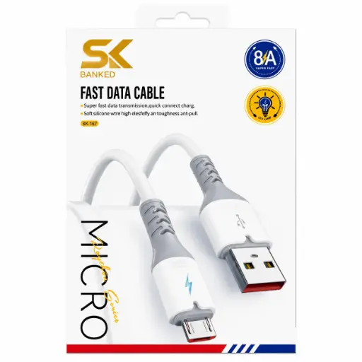 [SK167 MICRO]  كابل ميكرو مضىء SK-167 V8 USB/MICRO 1M