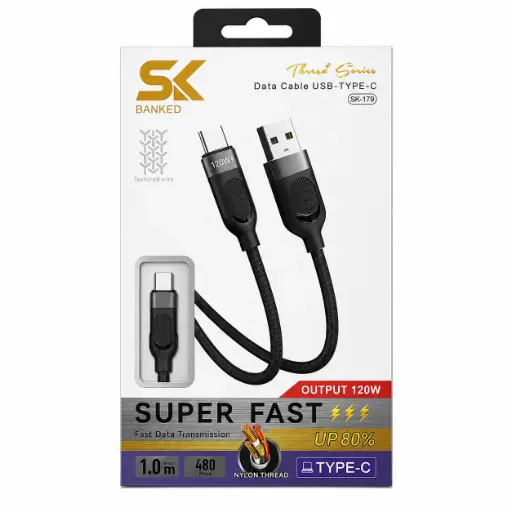 [SK179 TYPEC]  كابل تاب سي SK-179  USB/TYPEC 1M